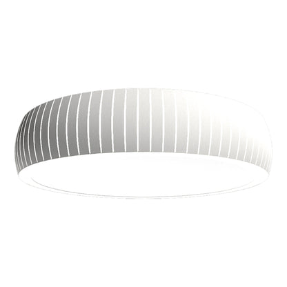 Barrel LED Flush Mount Ceiling Light in Organic White (35.43-Inch).