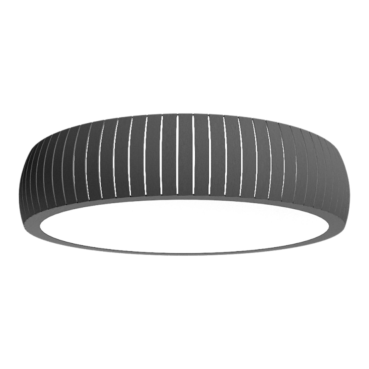 Barrel LED Flush Mount Ceiling Light in Organic Lead Grey (35.43-Inch).