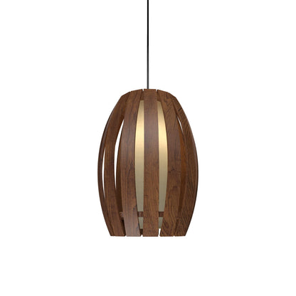 Barrel Pendant Light in Imbuia (Small).