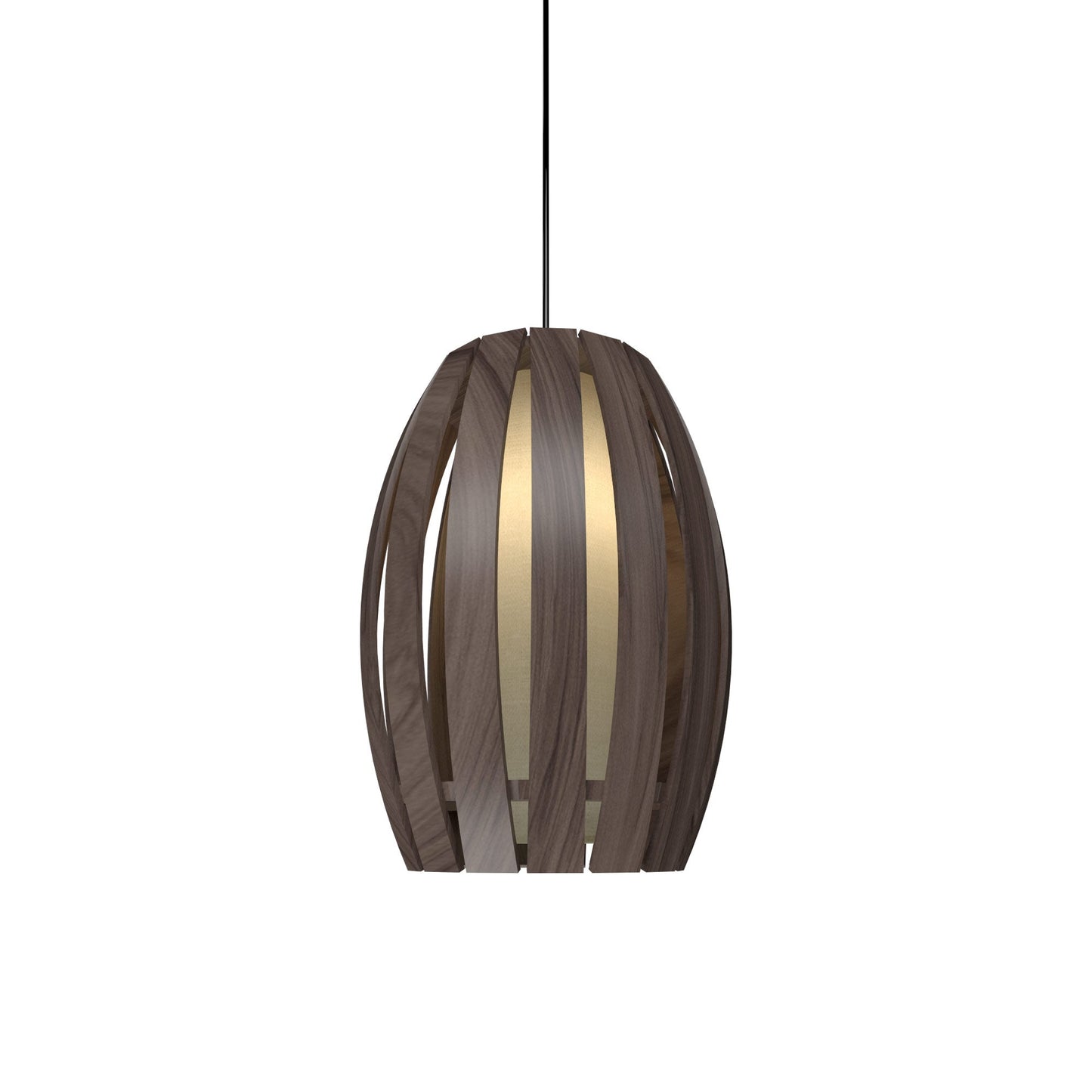 Barrel Pendant Light in American Walnut (Small).