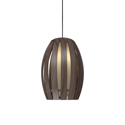 Barrel Pendant Light in American Walnut (Small).