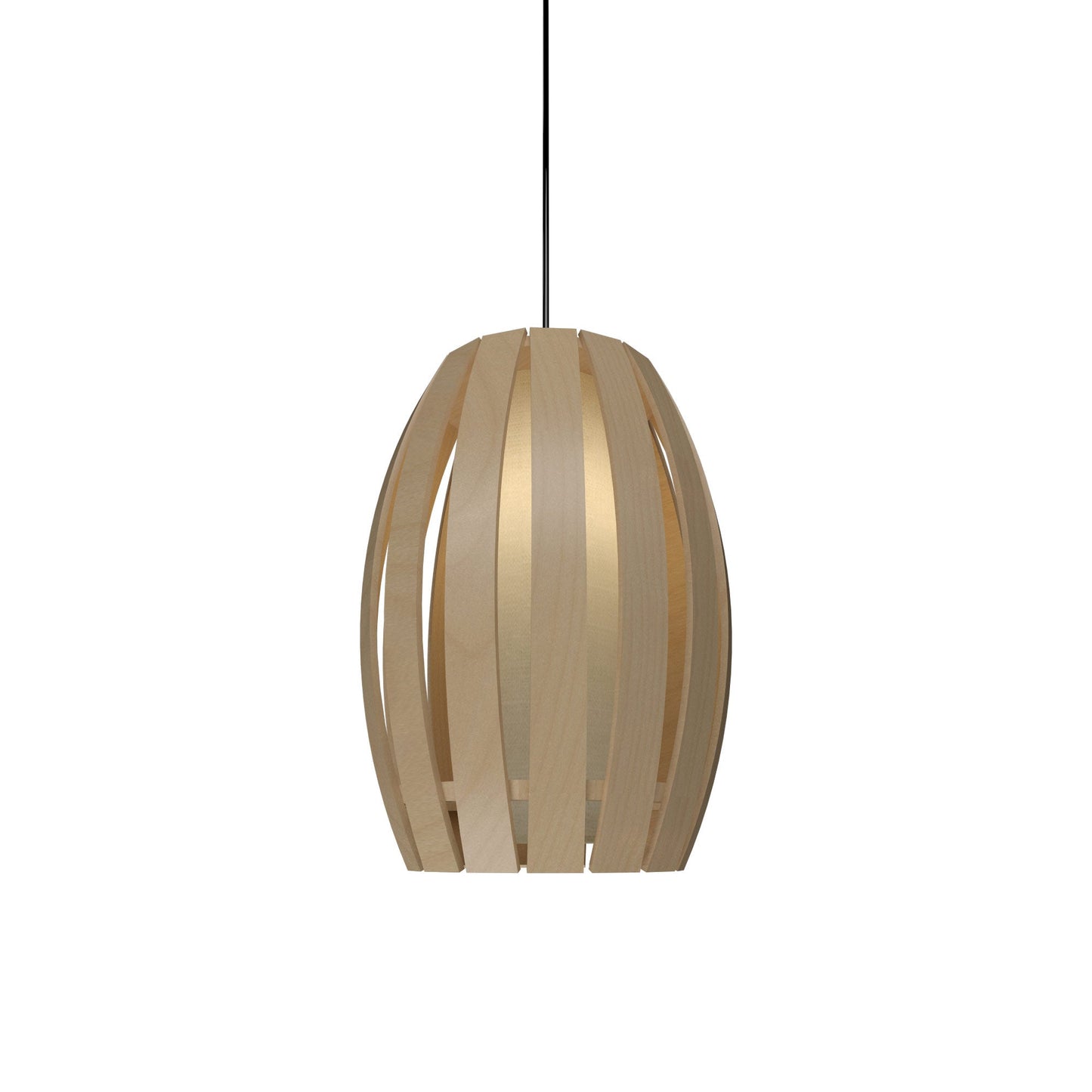 Barrel Pendant Light in Maple (Small).