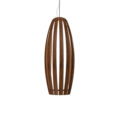 Barrel Pendant Light in Imbuia (Medium).