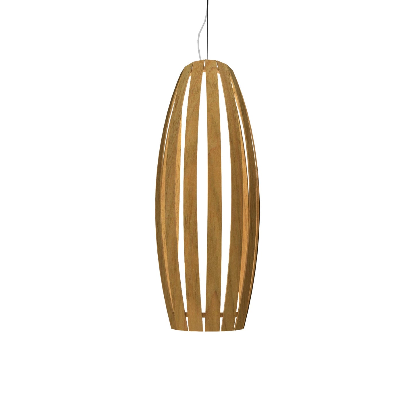 Barrel Pendant Light in Louro Freijó (Medium).