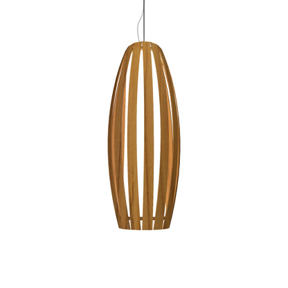 Barrel Pendant Light in Teak (Medium).