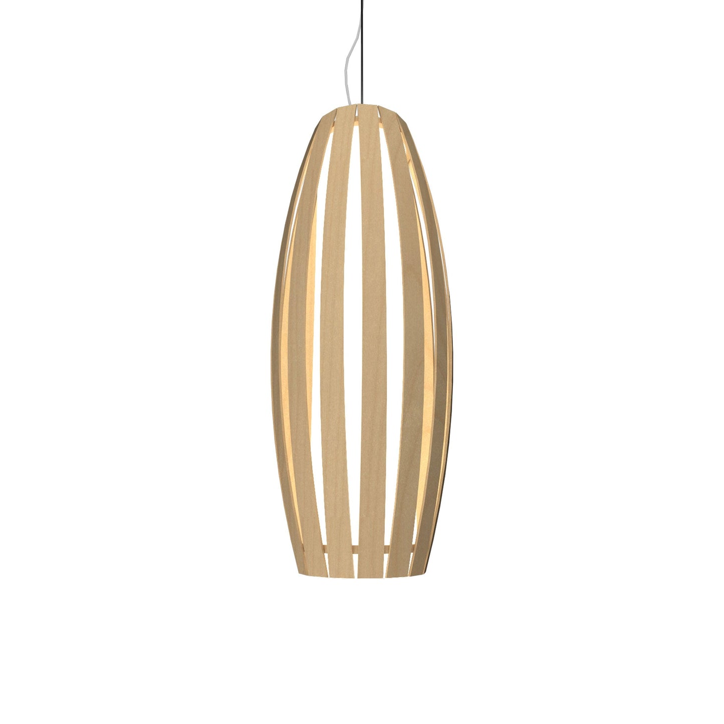 Barrel Pendant Light in Maple (Medium).