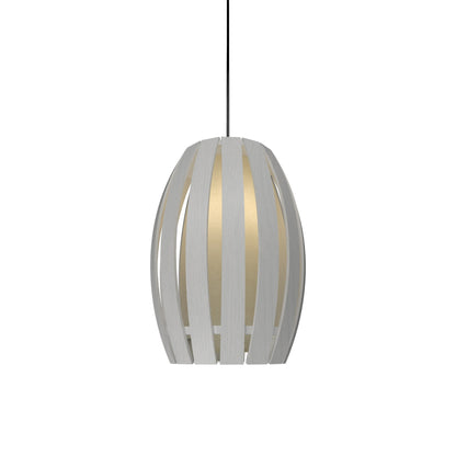 Barrel Pendant Light in Organic White (Small).