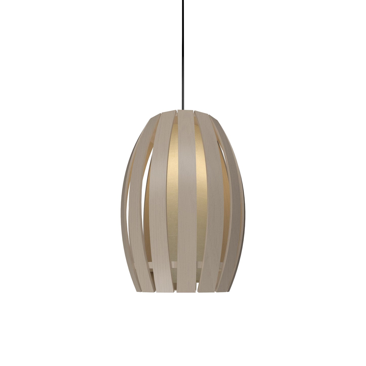 Barrel Pendant Light in Organic Cappuccino (Small).