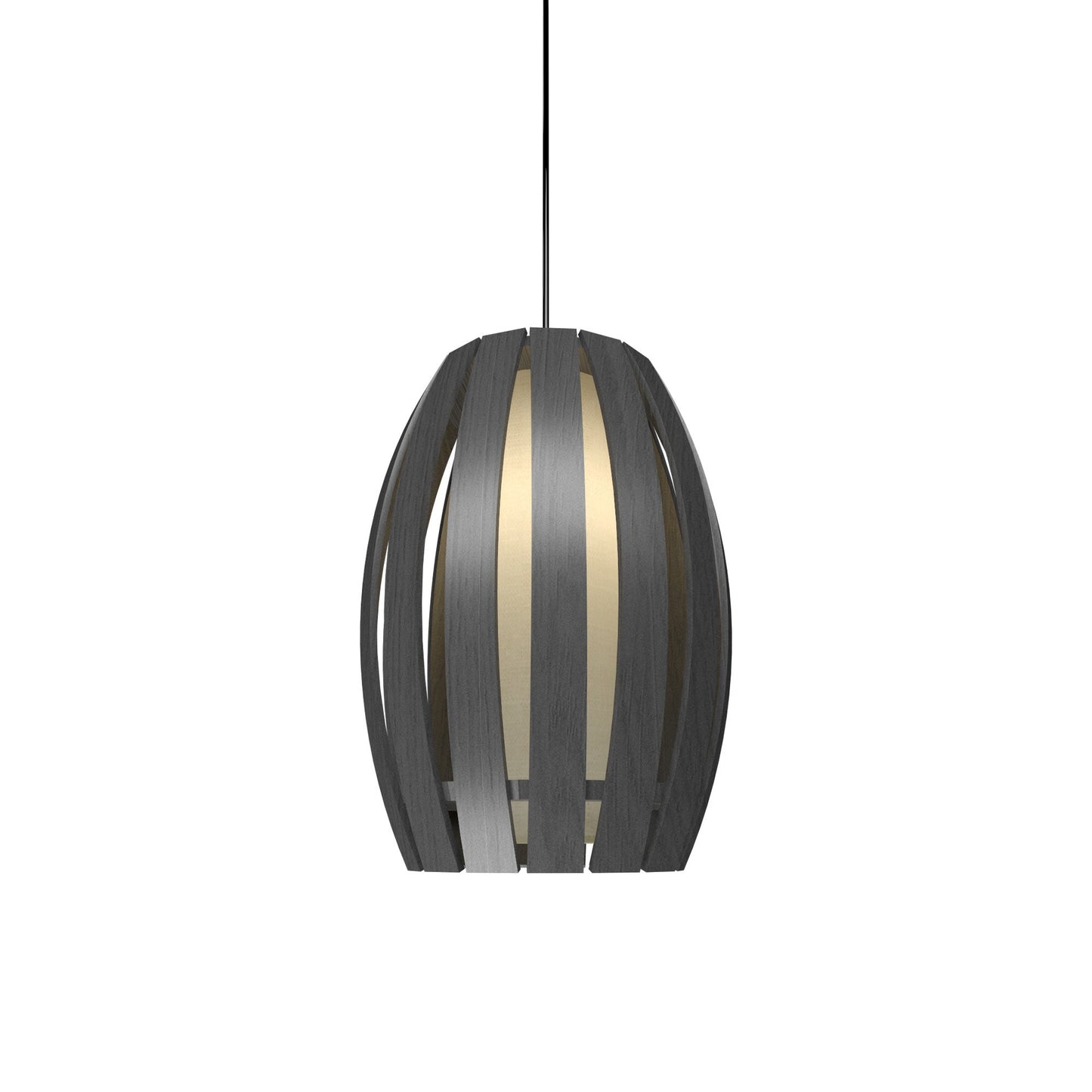 Barrel Pendant Light in Organic Lead Grey (Small).