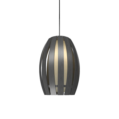 Barrel Pendant Light in Organic Lead Grey (Small).