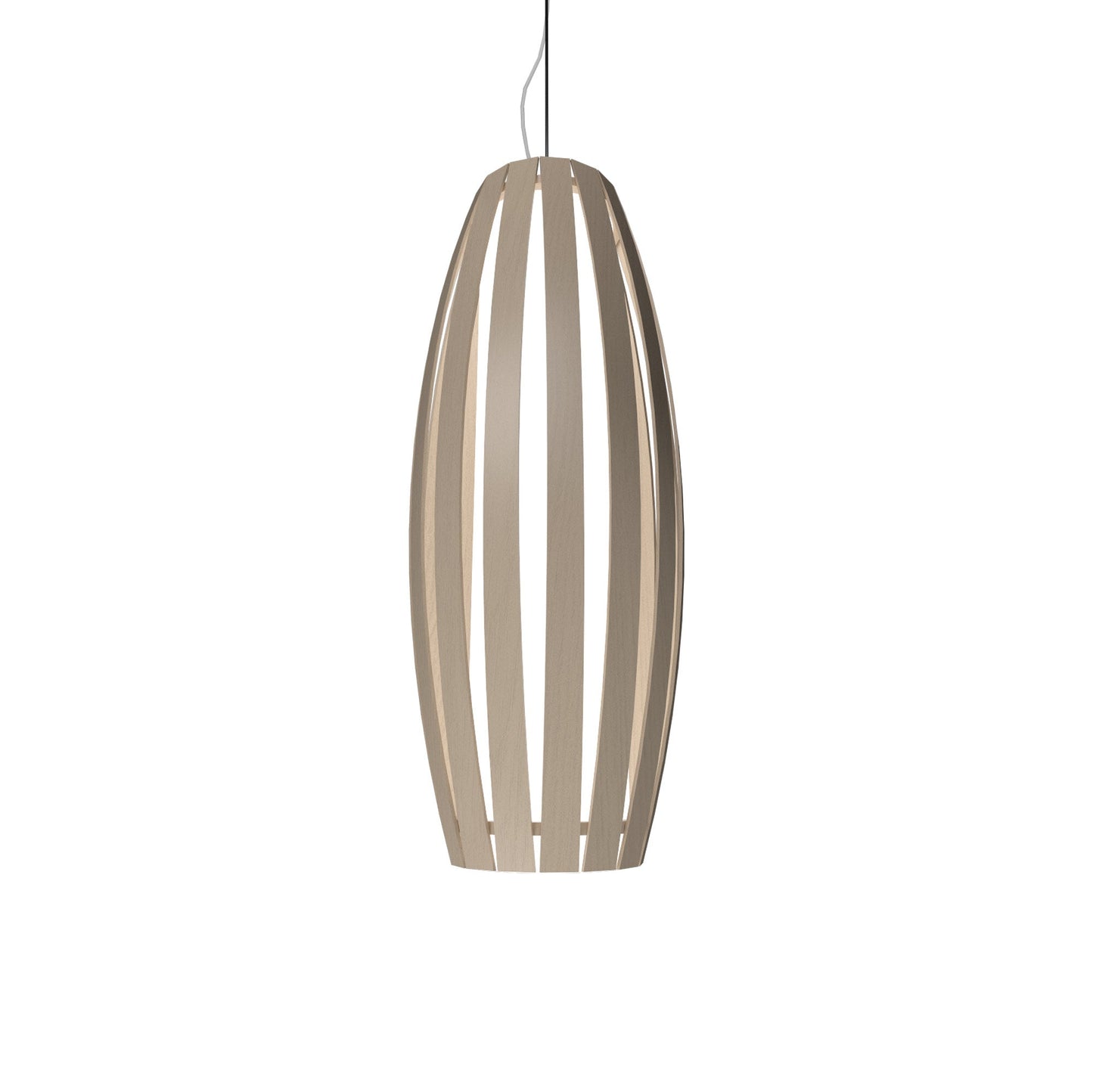 Barrel Pendant Light in Organic Cappuccino (Medium).