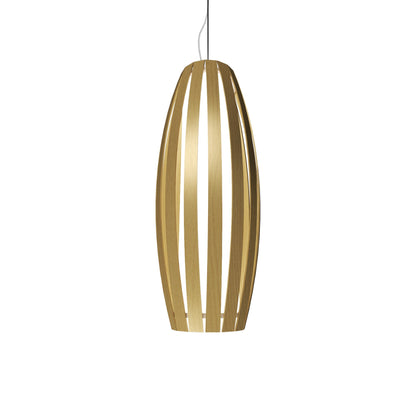 Barrel Pendant Light in Organic Gold (Medium).