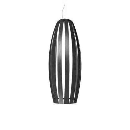 Barrel Pendant Light in Organic Lead Grey (Medium).