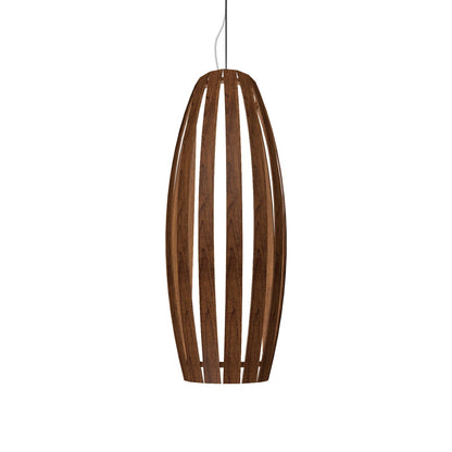 Barrel Pendant Light in Imbuia (Large).