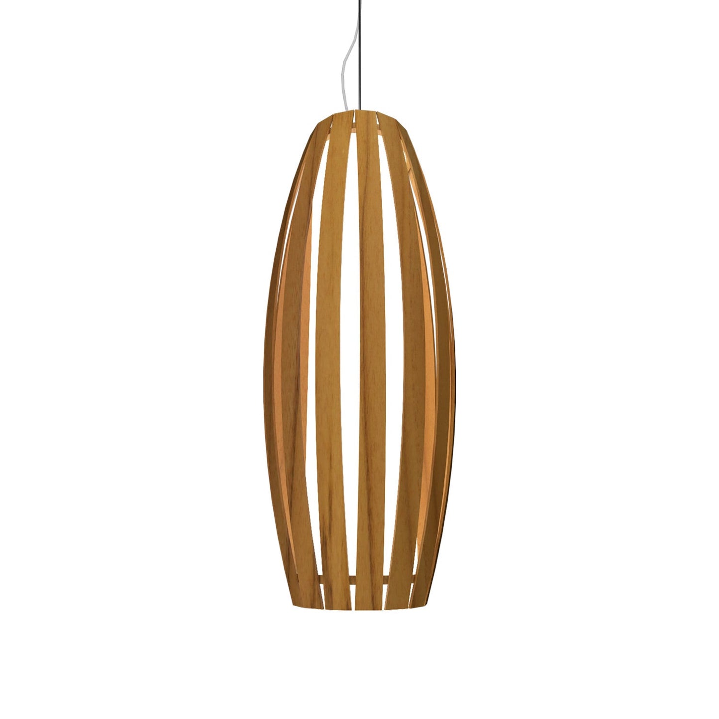 Barrel Pendant Light in Teak (Large).