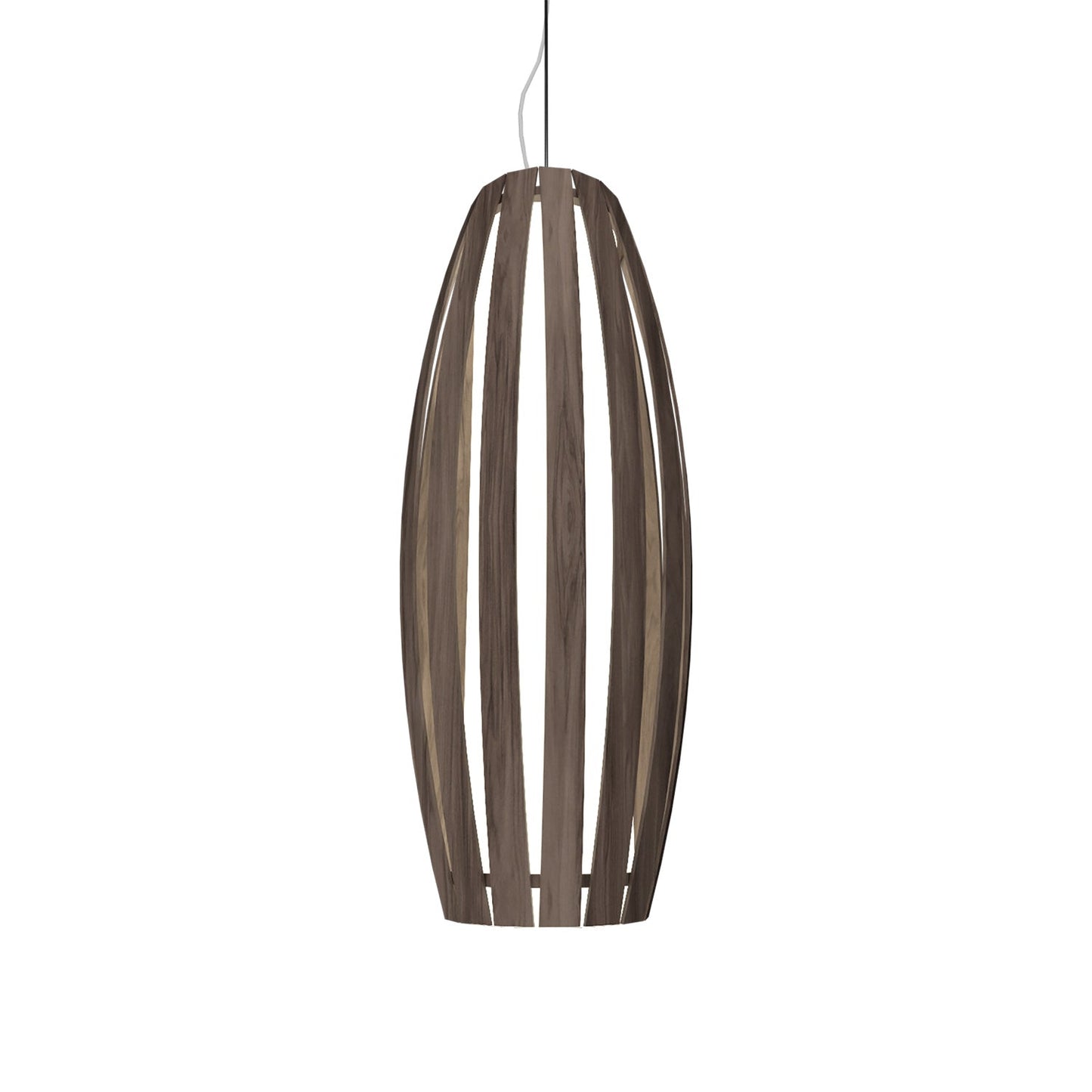 Barrel Pendant Light in American Walnut (Large).