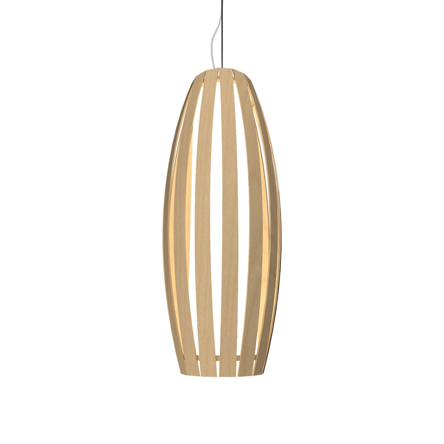 Barrel Pendant Light in Maple (Large).