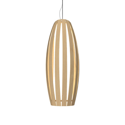 Barrel Pendant Light in Maple (Large).