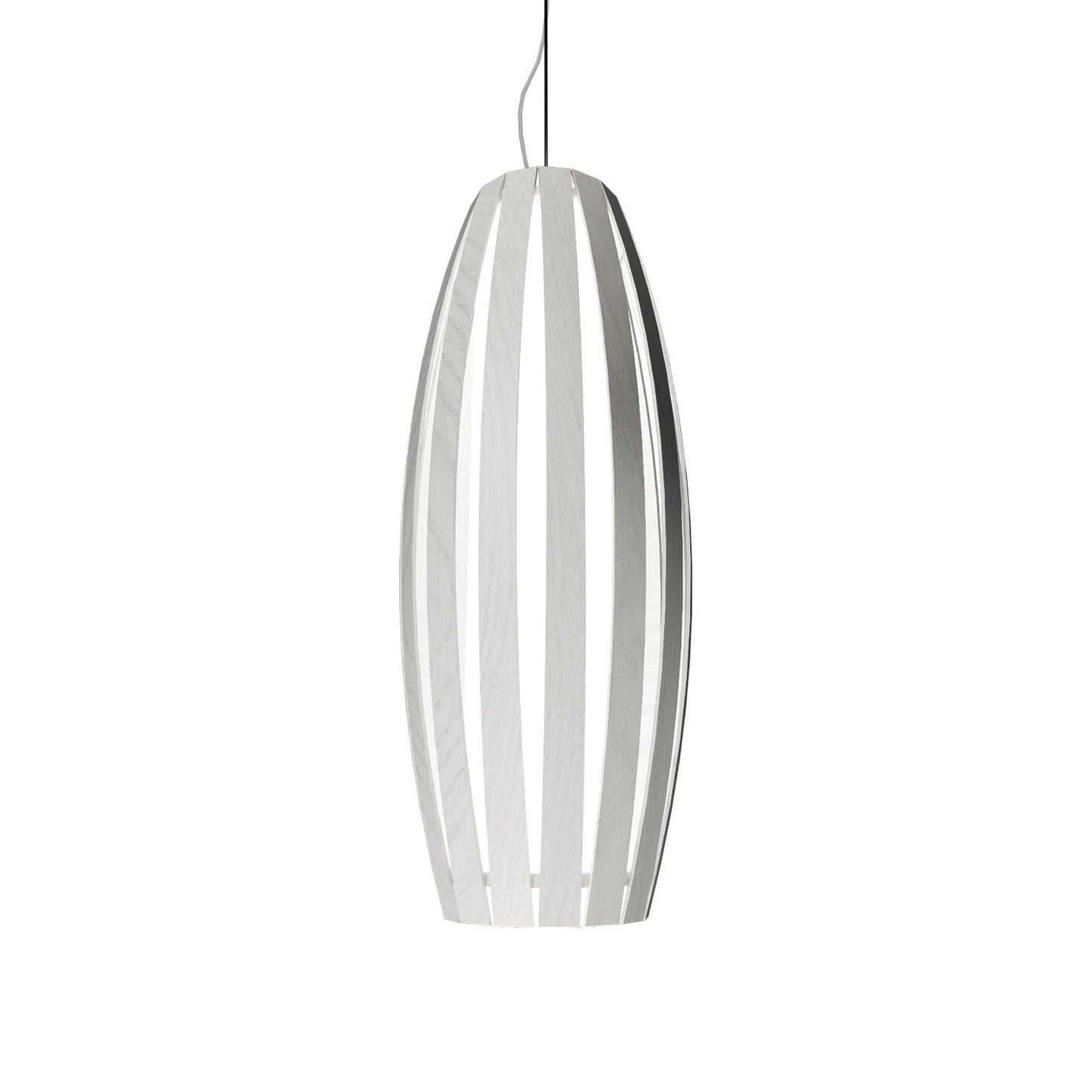 Barrel Pendant Light in Organic White (Large).
