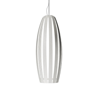 Barrel Pendant Light in Organic White (Large).