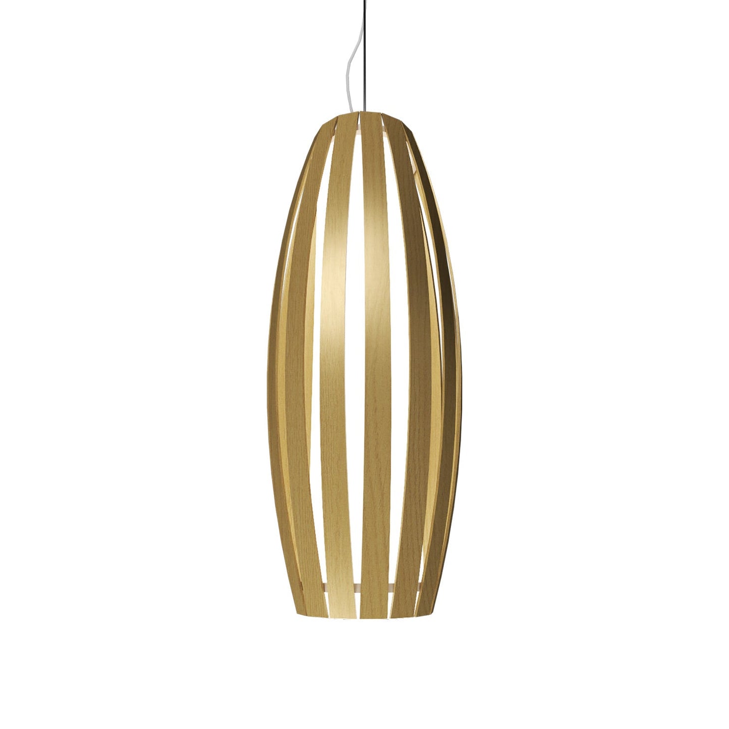 Barrel Pendant Light in Organic Gold (Large).