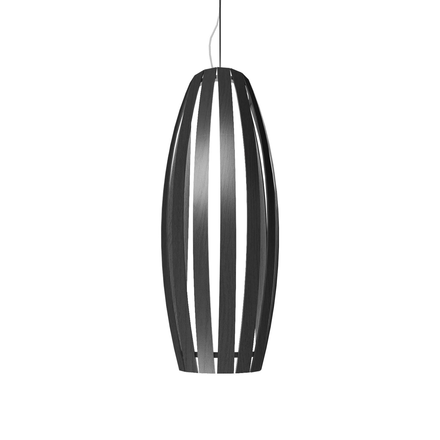 Barrel Pendant Light in Organic Lead Grey (Large).