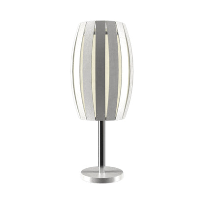 Barrel Table Lamp in Organic White.