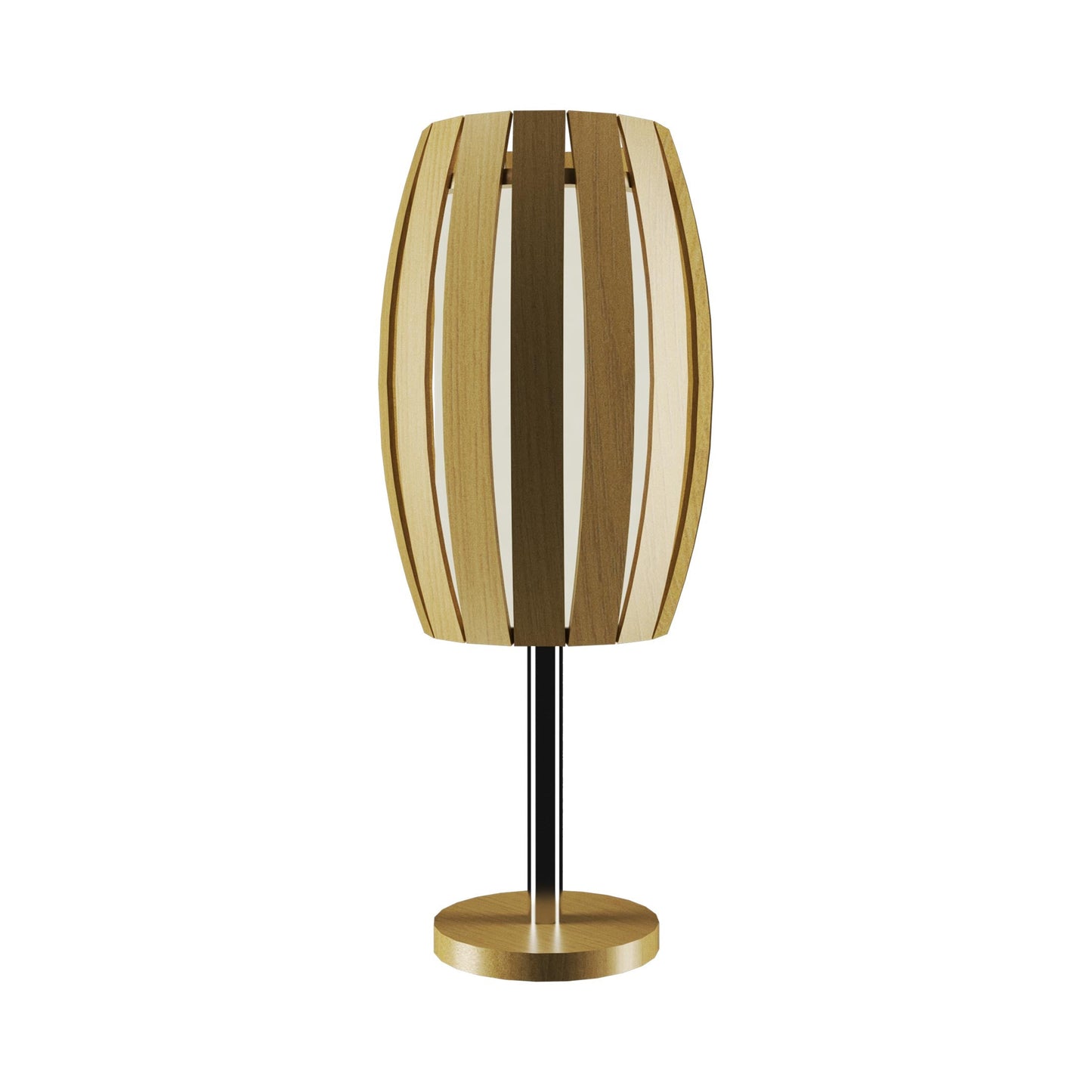 Barrel Table Lamp in Organic Gold.
