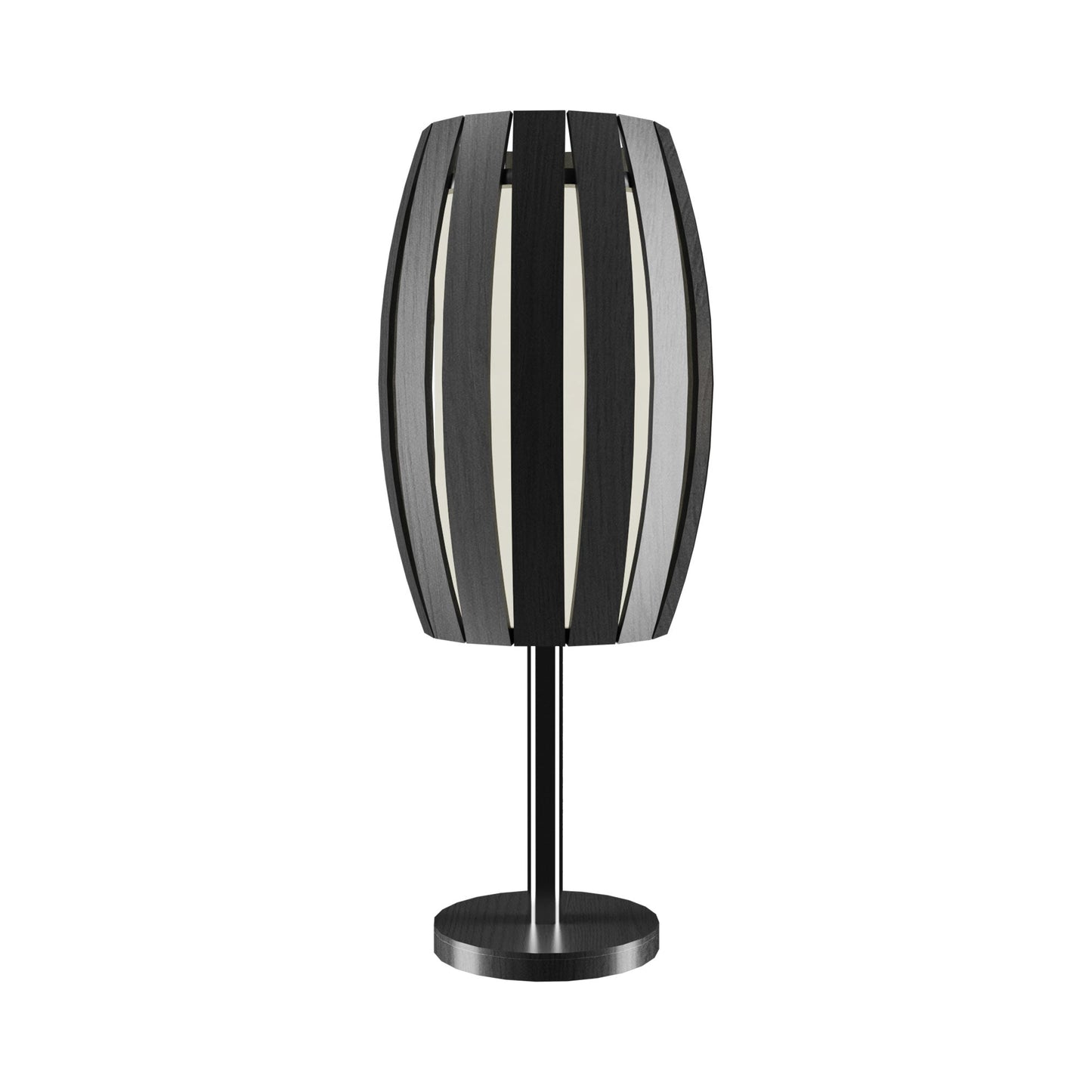 Barrel Table Lamp in Organic Lead Grey.
