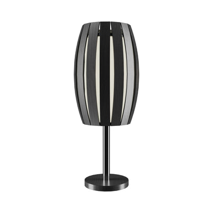 Barrel Table Lamp in Organic Lead Grey.