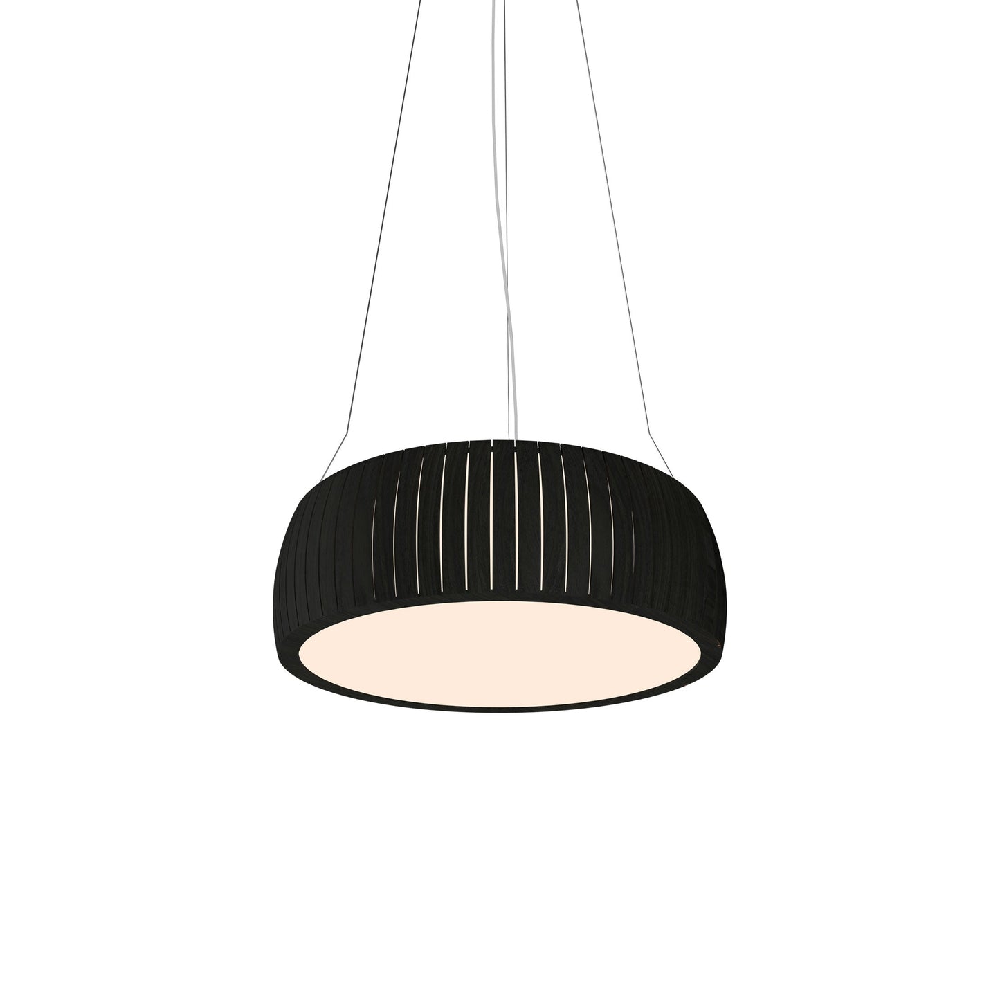 Barrel LED Drum Pendant Light in Charcoal (19.69-Inch).
