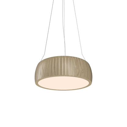 Barrel LED Drum Pendant Light in Sand (19.69-Inch).
