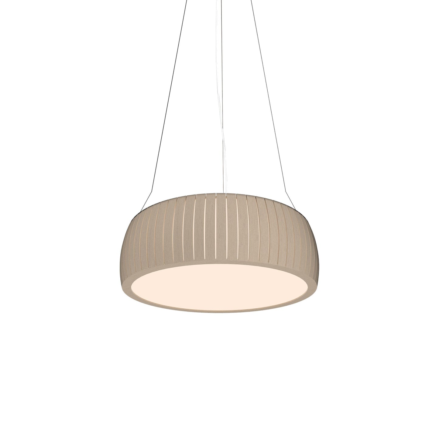 Barrel LED Drum Pendant Light in Organic Cappuccino (19.69-Inch).