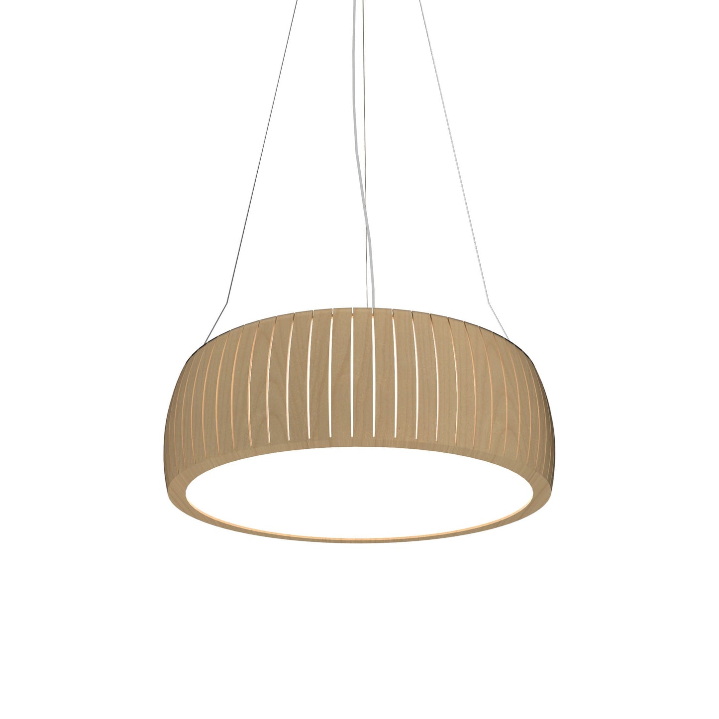 Barrel LED Drum Pendant Light in Maple (23.62-Inch).