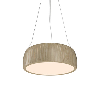 Barrel LED Drum Pendant Light in Sand (23.62-Inch).