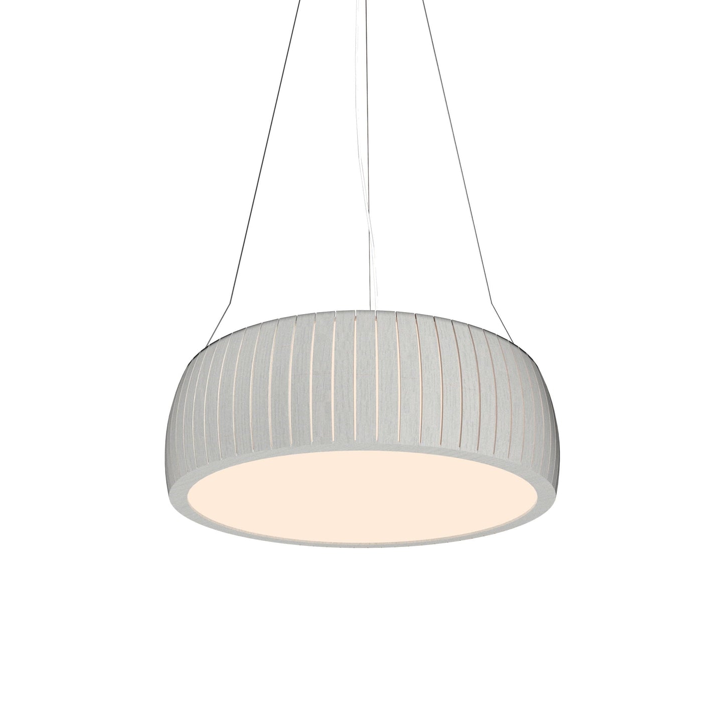 Barrel LED Drum Pendant Light in Organic White (23.62-Inch).