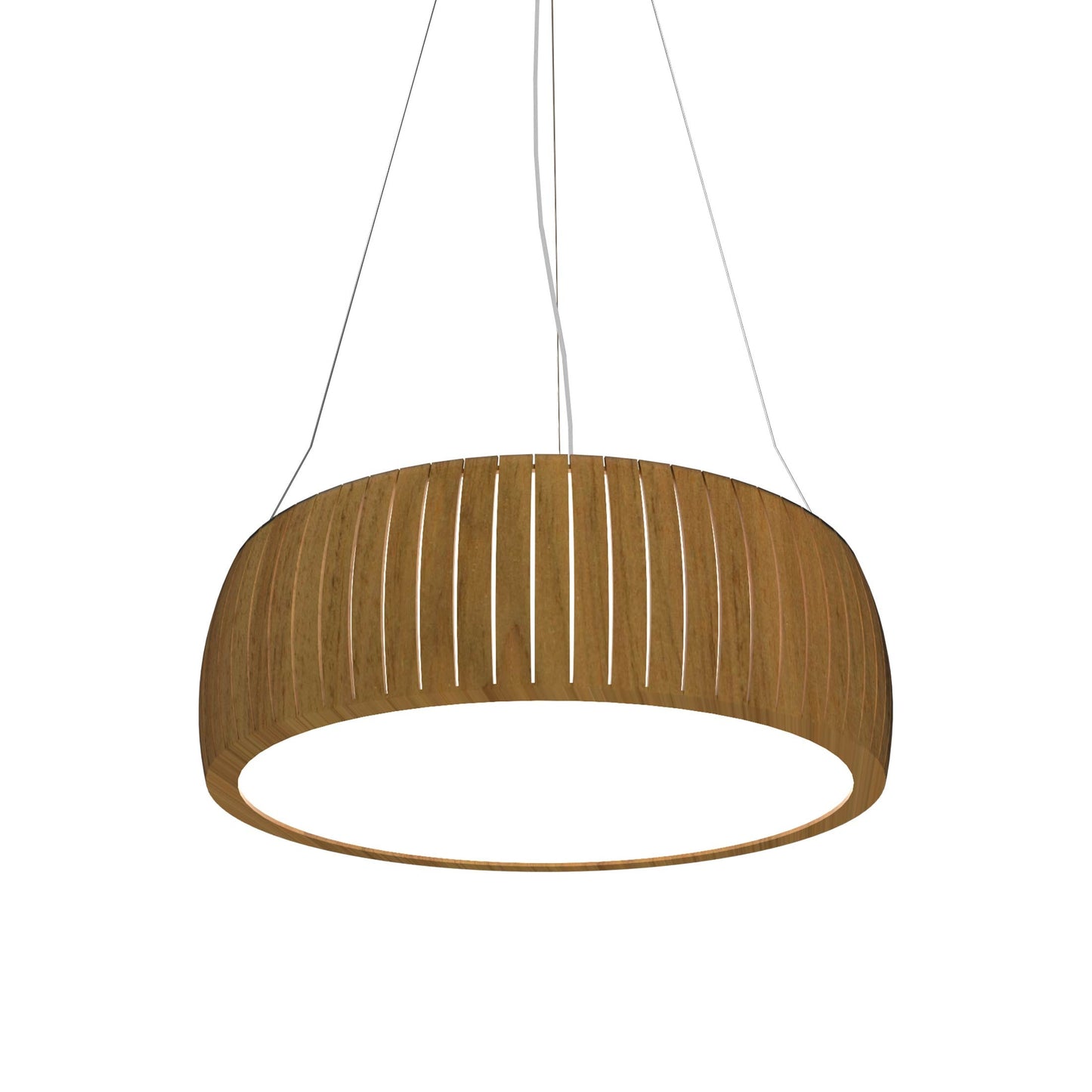 Barrel LED Drum Pendant Light in Louro Freijó (27.56-Inch).