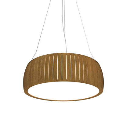 Barrel LED Drum Pendant Light in Louro Freijó (27.56-Inch).