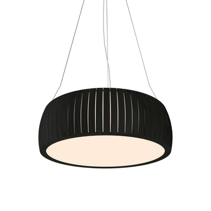 Barrel LED Drum Pendant Light in Charcoal (27.56-Inch).