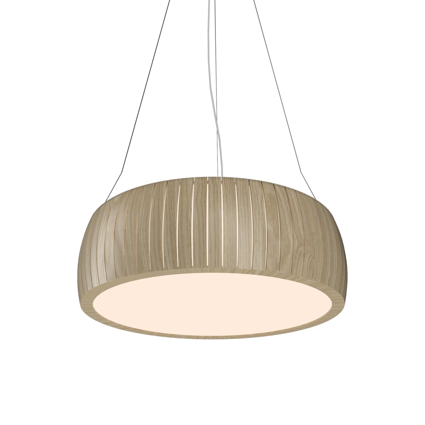 Barrel LED Drum Pendant Light in Sand (27.56-Inch).