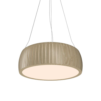 Barrel LED Drum Pendant Light in Sand (27.56-Inch).