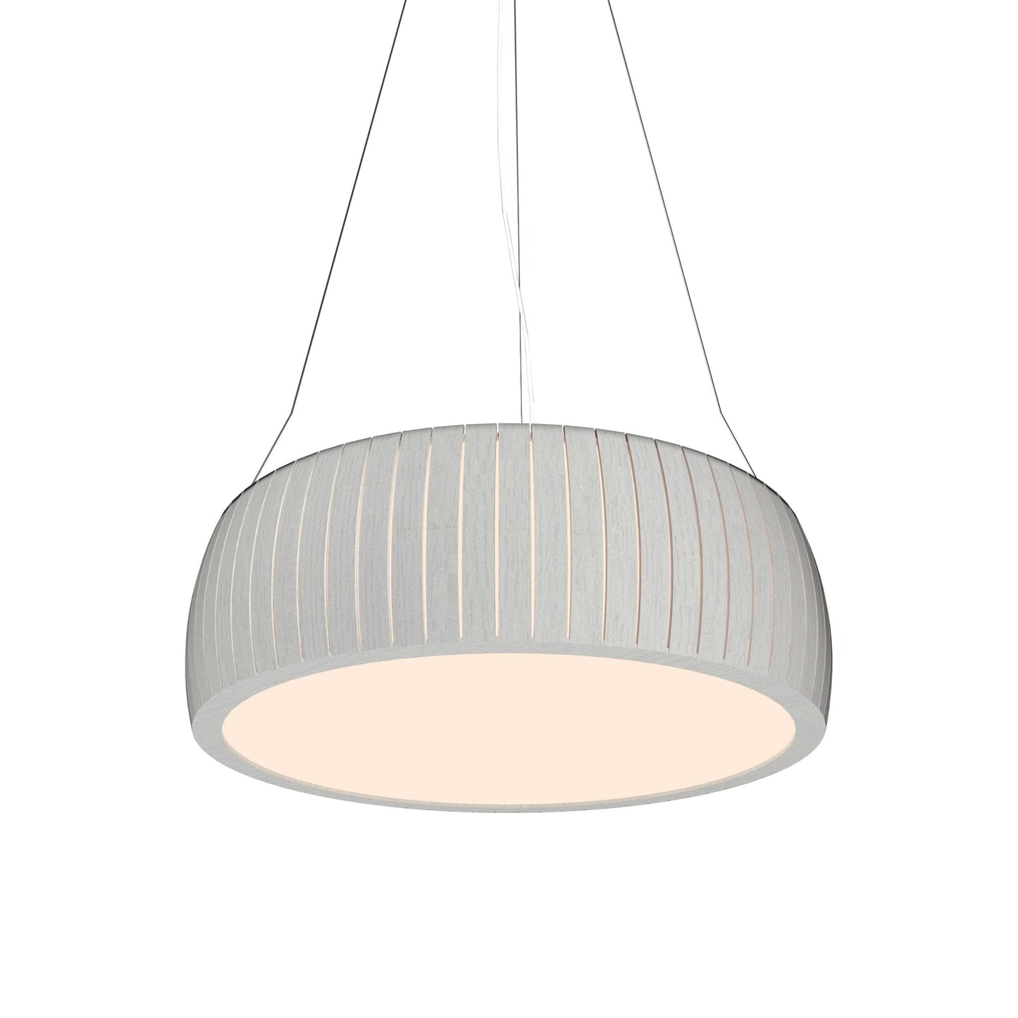 Barrel LED Drum Pendant Light in Organic White (27.56-Inch).