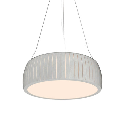 Barrel LED Drum Pendant Light in Organic White (27.56-Inch).