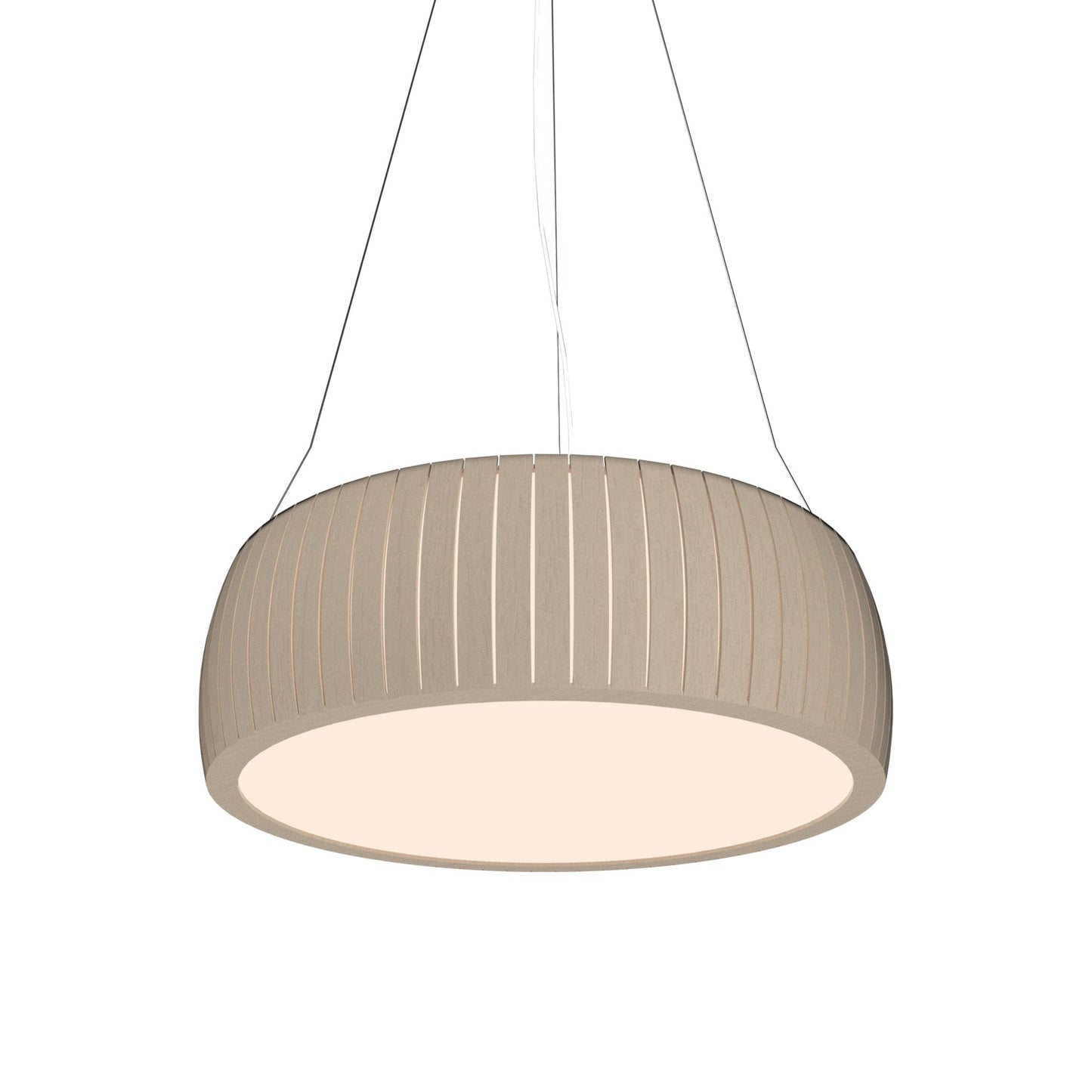 Barrel LED Drum Pendant Light in Organic Cappuccino (27.56-Inch).