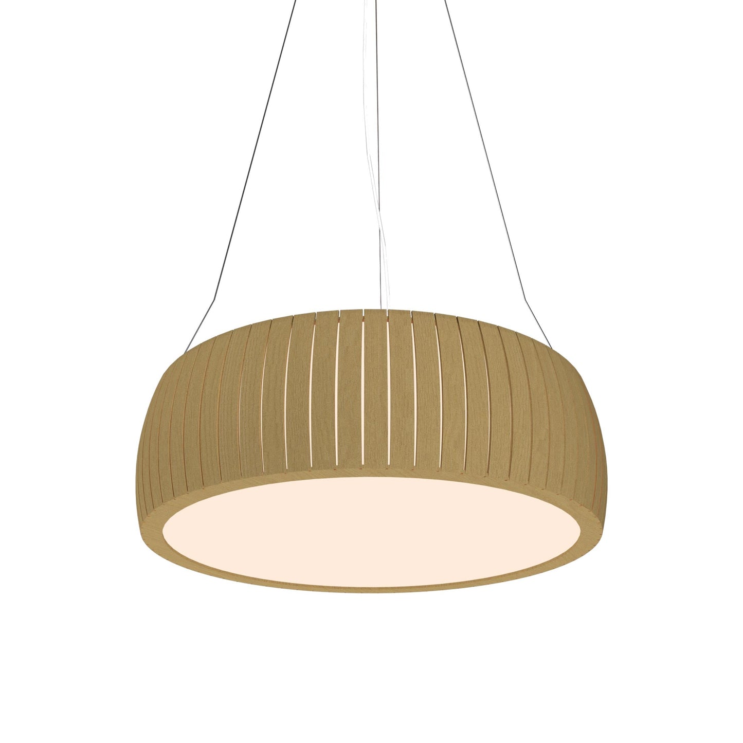 Barrel LED Drum Pendant Light in Organic Gold (27.56-Inch).