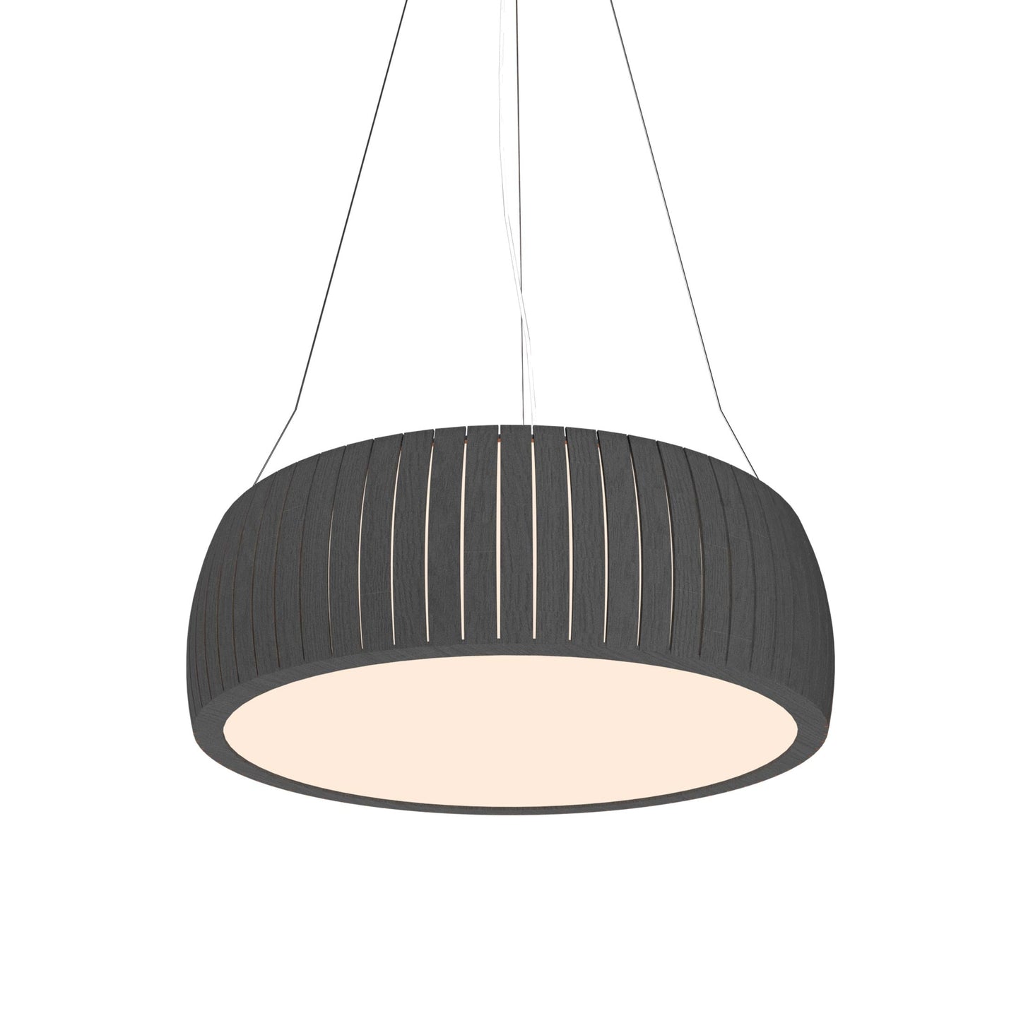 Barrel LED Drum Pendant Light in Organic Lead Grey (27.56-Inch).