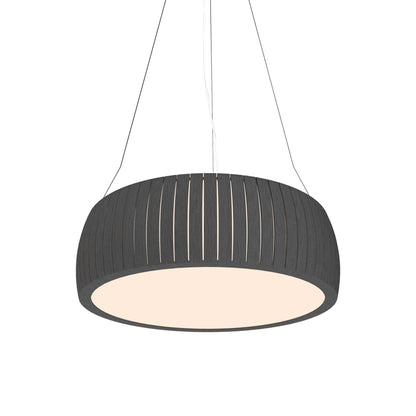 Barrel LED Drum Pendant Light in Organic Lead Grey (27.56-Inch).