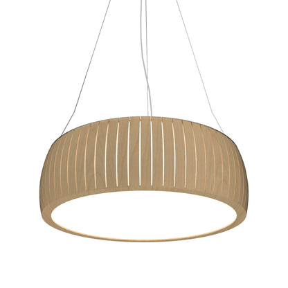 Barrel LED Drum Pendant Light in Maple (31.5-Inch).