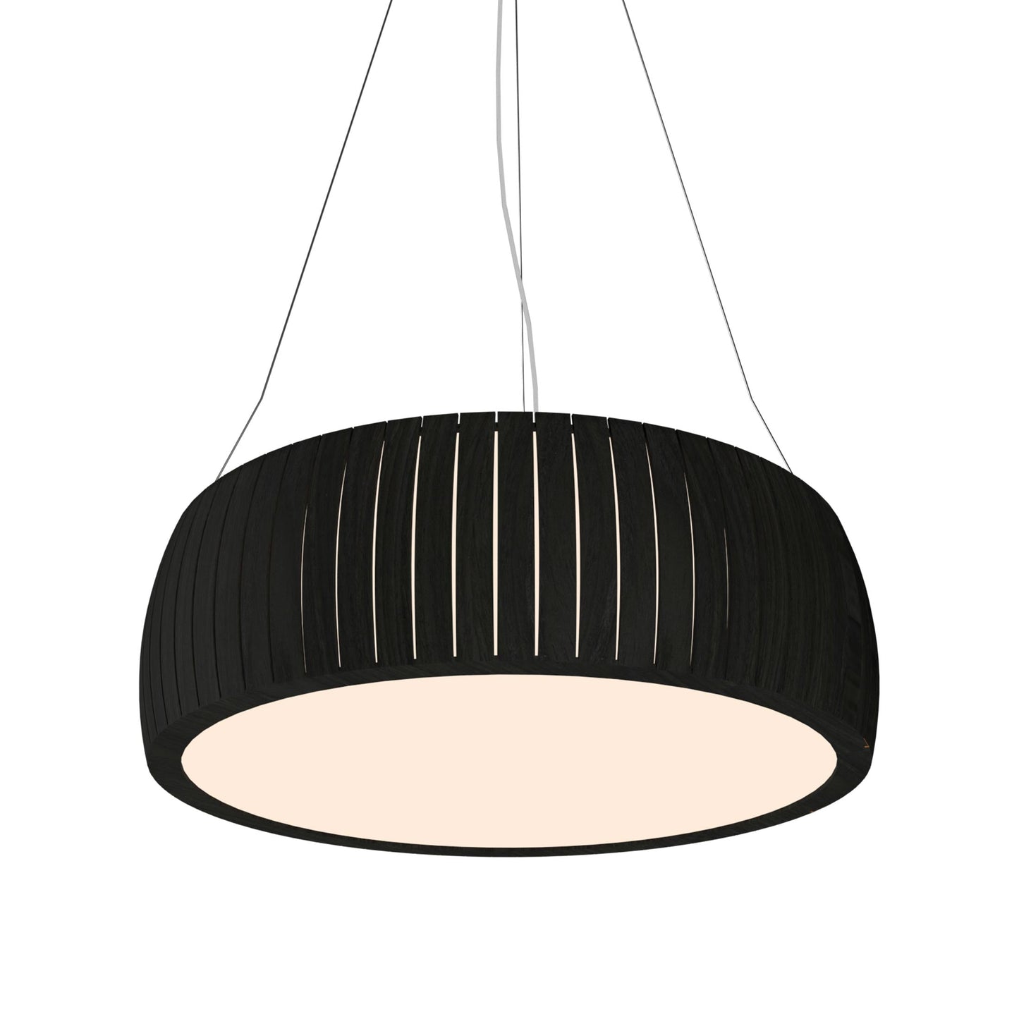 Barrel LED Drum Pendant Light in Charcoal (31.5-Inch).
