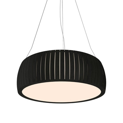 Barrel LED Drum Pendant Light in Charcoal (31.5-Inch).